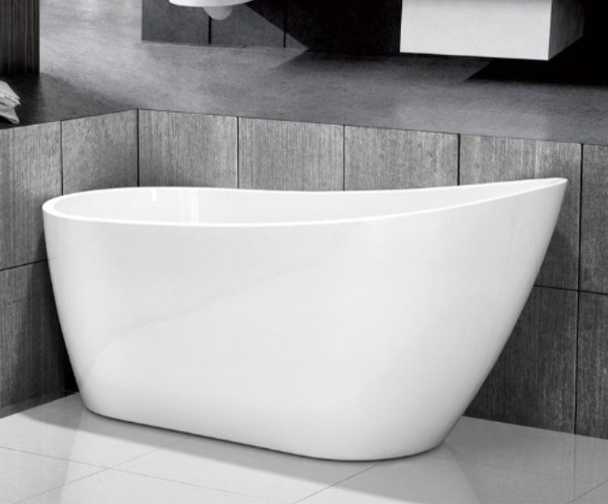 C-3225 White Acrylic Slipper Freestanding Bathtub – 67 x 31 x 29 inches, high-back soaking design, available in-store at Plano showroom