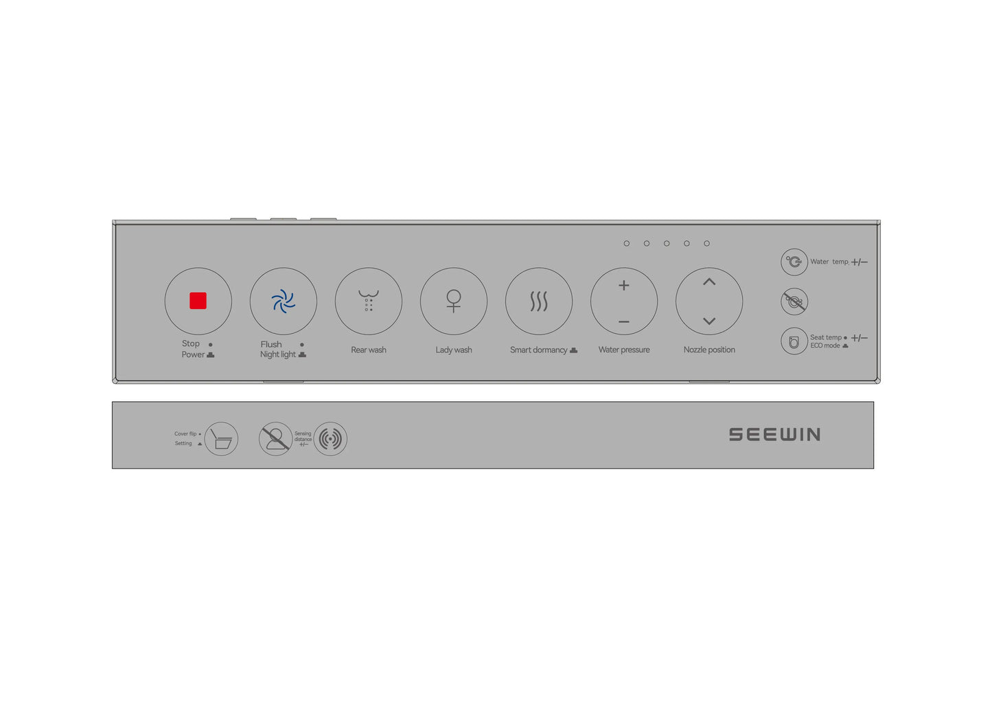 SEEWIN Bidet Toilet Leipzig Pro-SILVER with Silver Seat and Full Features CL-6 Pro My Store