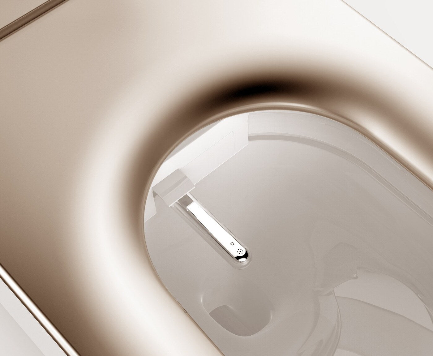 Leipzig CL5-G gold smart toilet with its lid open