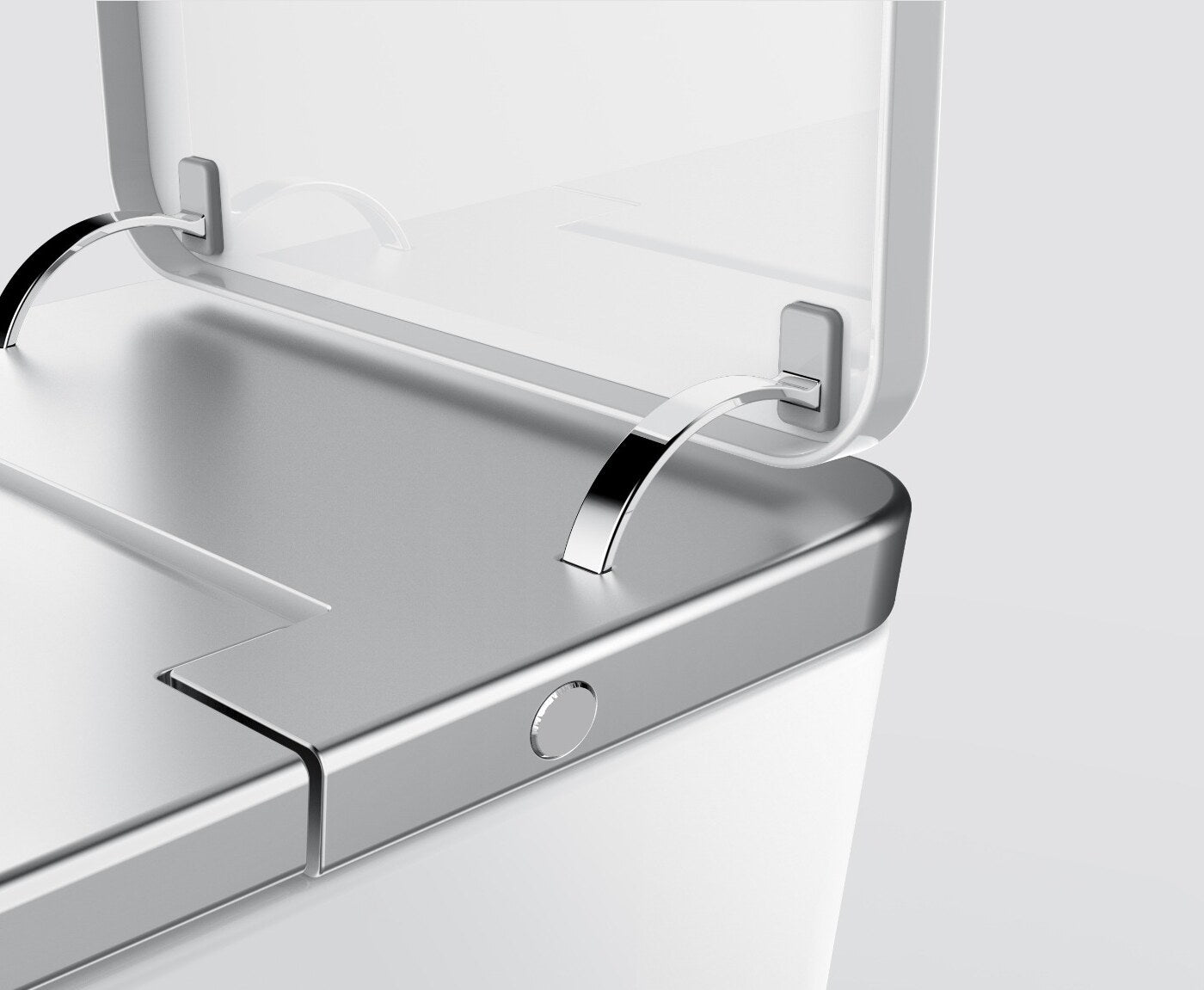 Leipzig CL6-G silver smart toilet lid hinge and open lid