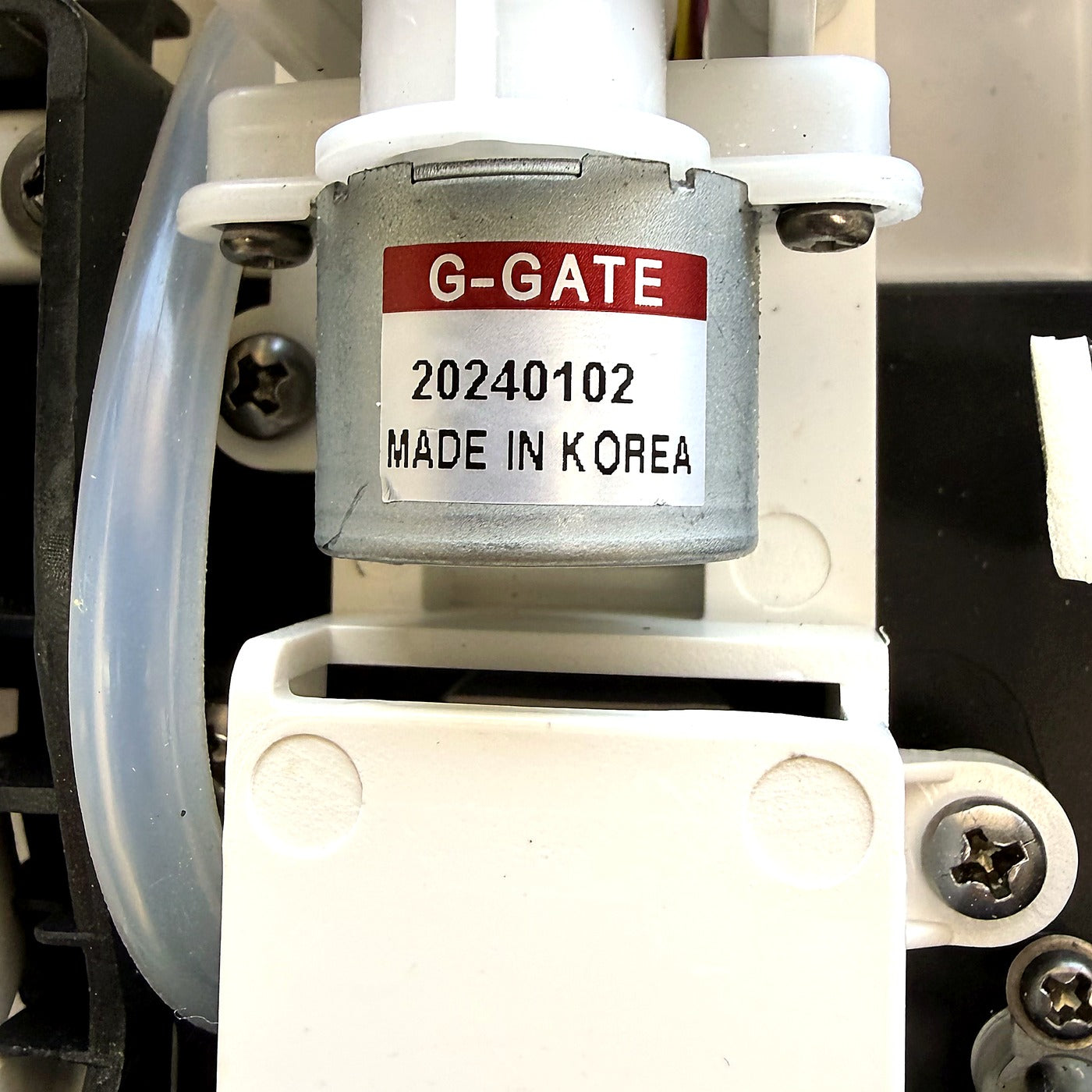 G-GATE actuator marked Made in Korea inside a SEEWIN smart toilet